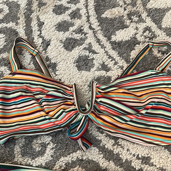 H&M bikini, size 14 (top) and size 12 (bottoms), multicolor stripe, EUC! - Picture 2 of 3